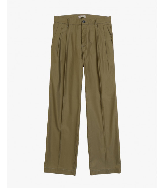 Wide leg trousers with double pleats