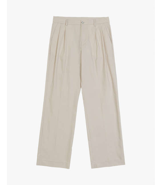 Wide leg trousers with double pleats