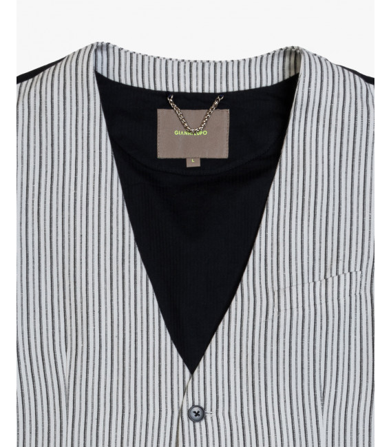 4 buttons striped waistcoat