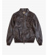 Distressed effect faux-leather bomber jacket