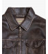 Distressed effect faux-leather bomber jacket