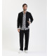 Perforated faux-suede bomber jacket