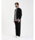 Perforated faux-suede bomber jacket