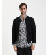 Perforated faux-suede bomber jacket