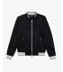 Perforated faux-suede bomber jacket