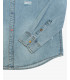 Denim shirt with different buttons and rips
