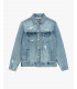 Denim jacket with rips
