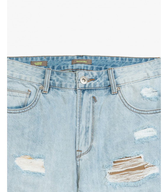 Jeans GRANT carrot fit con rotture e riparazioni