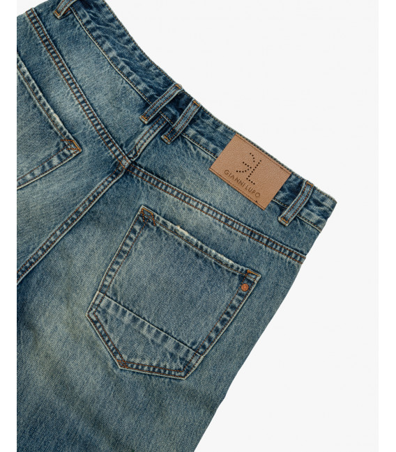 MIKE carrot cropped fit jeans distressed effect