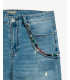 MIKE carrot cropped fit jeans with rip&repair