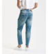 MIKE carrot cropped fit jeans with rip&repair
