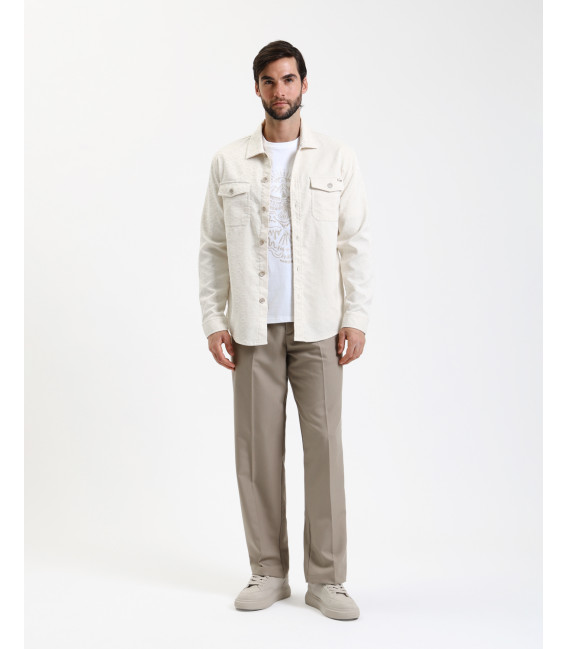 Overshirt con fantasia in rilievo