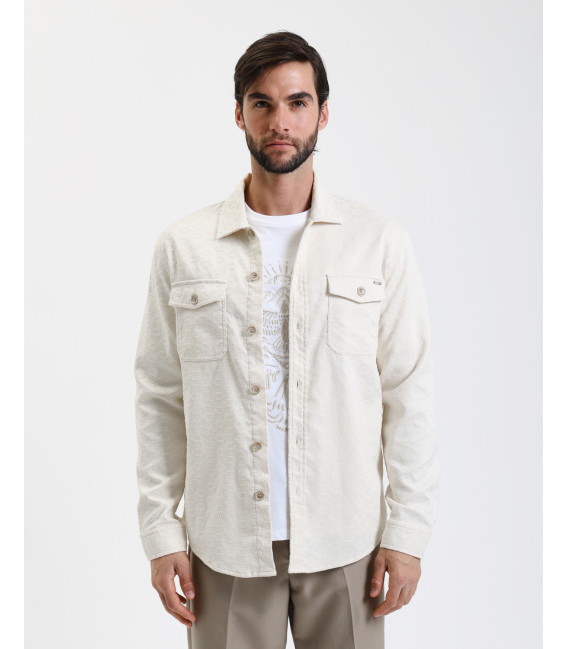 Overshirt con fantasia in rilievo