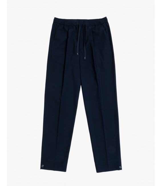Pantaloni relaxed fit con pinces e chiusura con bottone sul fondo