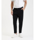 Elastic waist carrot fit trousers