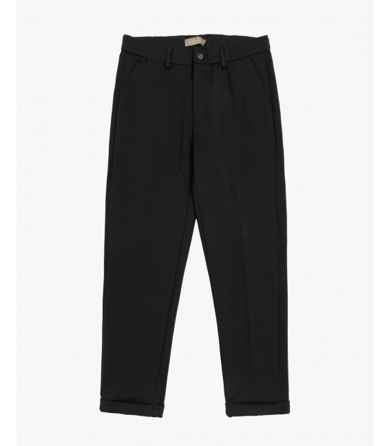 Elastic waist carrot fit trousers