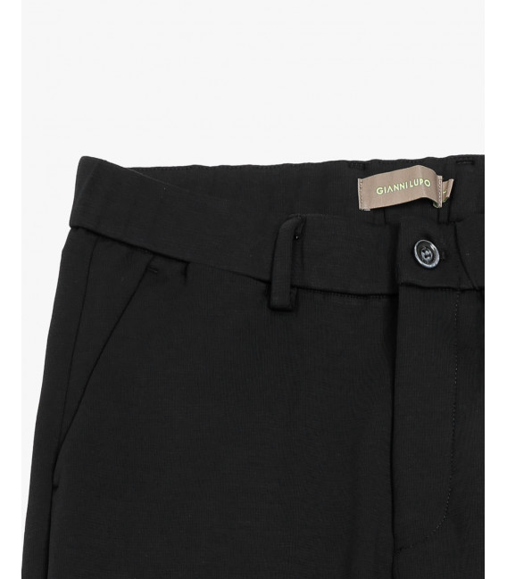 Elastic waist carrot fit trousers