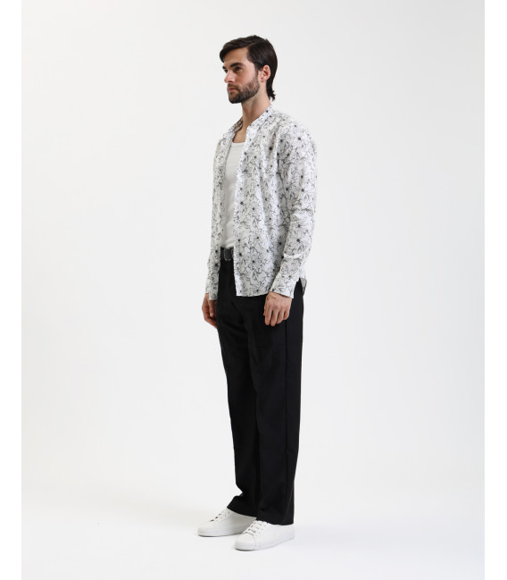 Wide leg relaxed fit trousers
