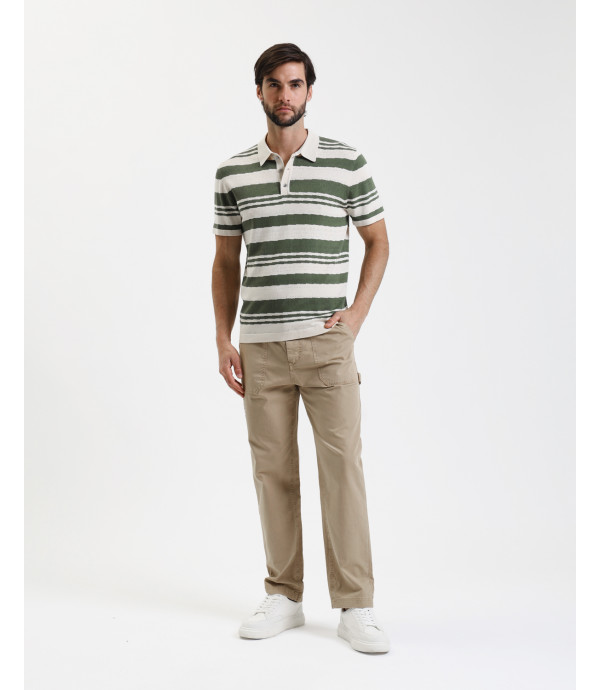 Knit polo shirt