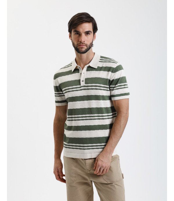 Knit polo shirt
