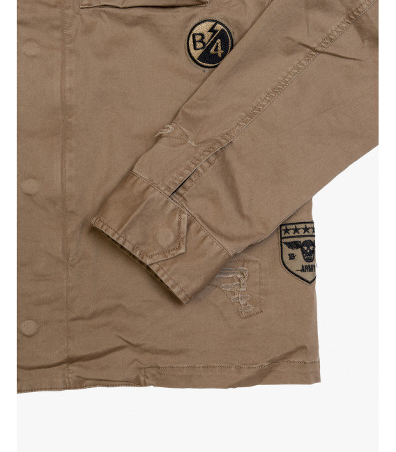 Safari jacket with patches
