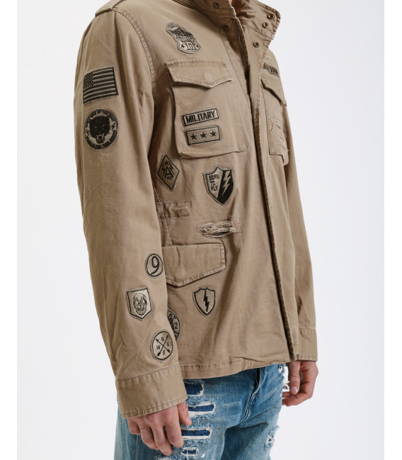 Safari jacket with patches