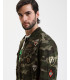 Overshirt camouflage con patchwork