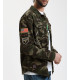 Overshirt camouflage con patchwork