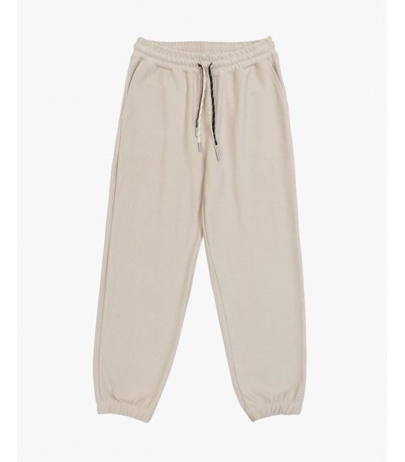 Textured joggers with double drawstring