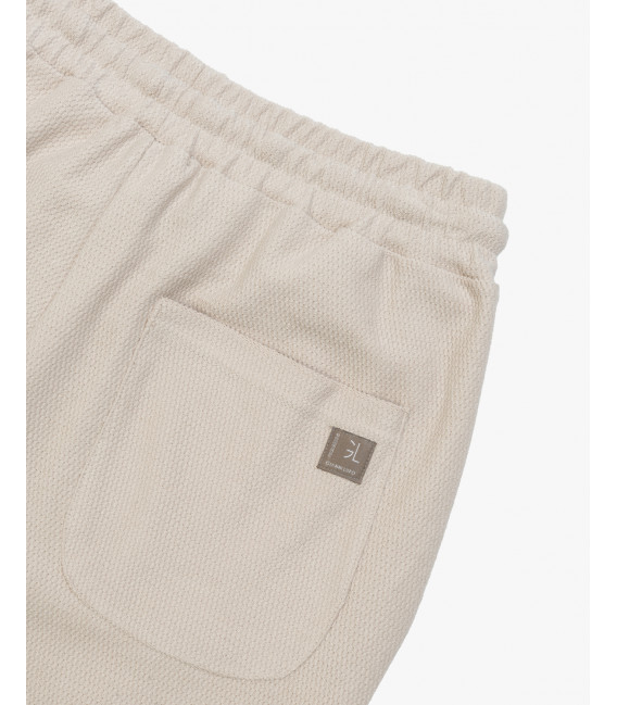 Textured joggers with double drawstring