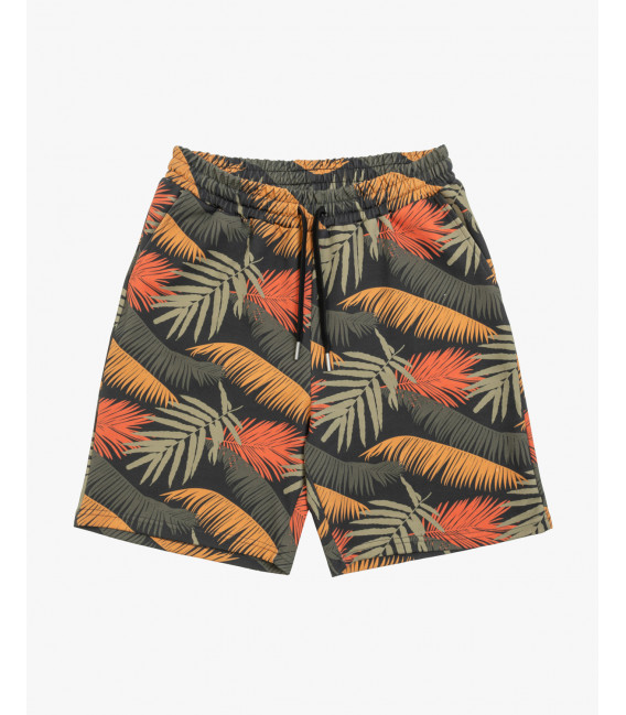 Jogger shorts with leaves