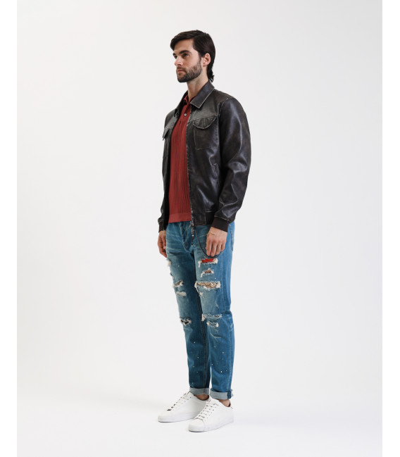 Jeans BRUCE regular fit con rotture e riparazioni