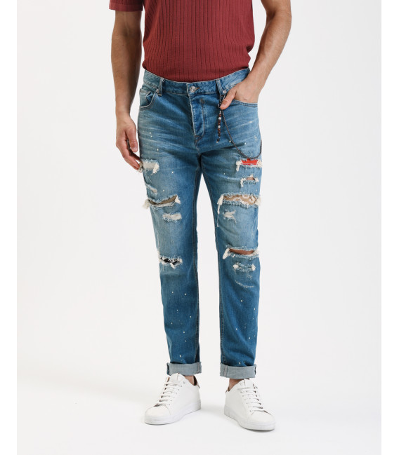 Jeans BRUCE regular fit con rotture e riparazioni