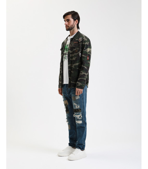 Jeans GRANT carrot fit con patch e rotture