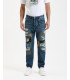 Jeans GRANT carrot fit con patch e rotture