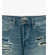 MIKE carrot cropped fit jeans with patches and rips