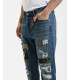 Jeans GRANT carrot fit con patch e rotture