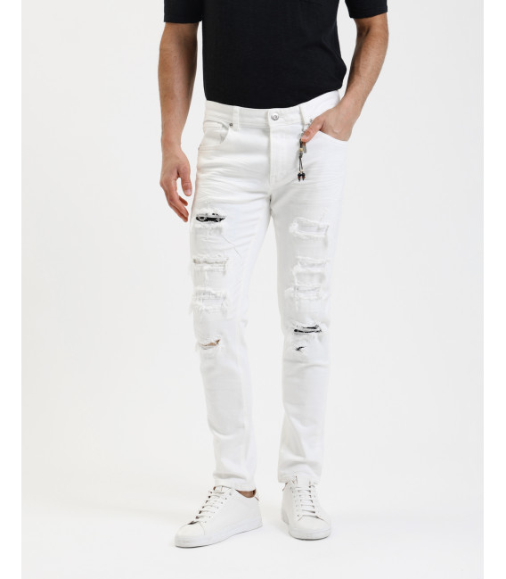 KEVIN skinny fit jeans with patches and rips