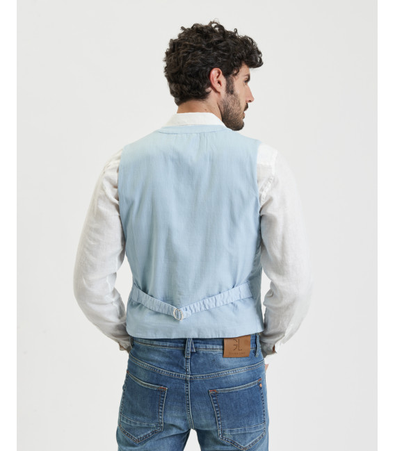 Gilet con bottoni in fantasia