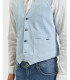 Gilet con bottoni in fantasia