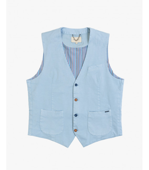 Gilet con bottoni in fantasia