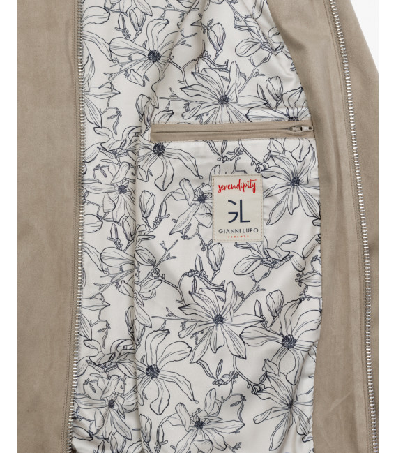 Giubbotto bomber effetto camoscio