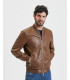 Faux-leather bomber jacket