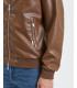 Faux-leather bomber jacket