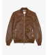 Faux-leather bomber jacket