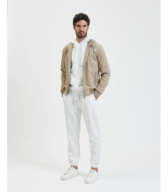 Faux-suede bomber jacket