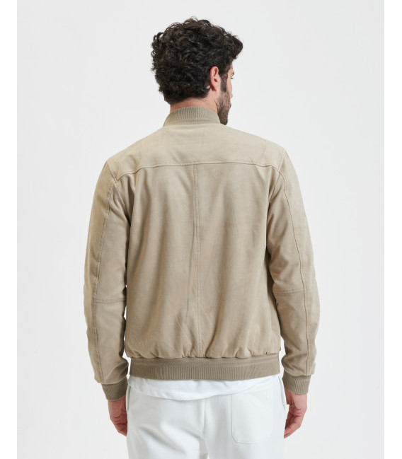 Faux-suede bomber jacket