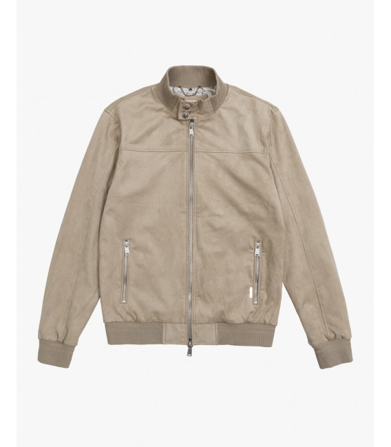Faux-suede bomber jacket