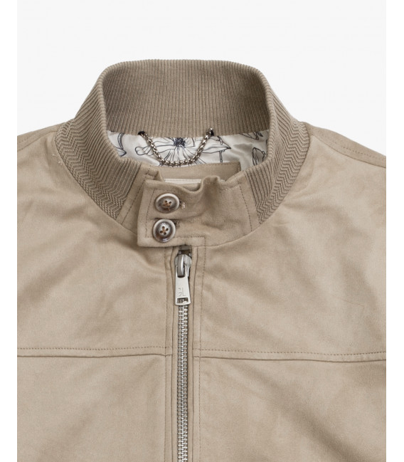Faux-suede bomber jacket