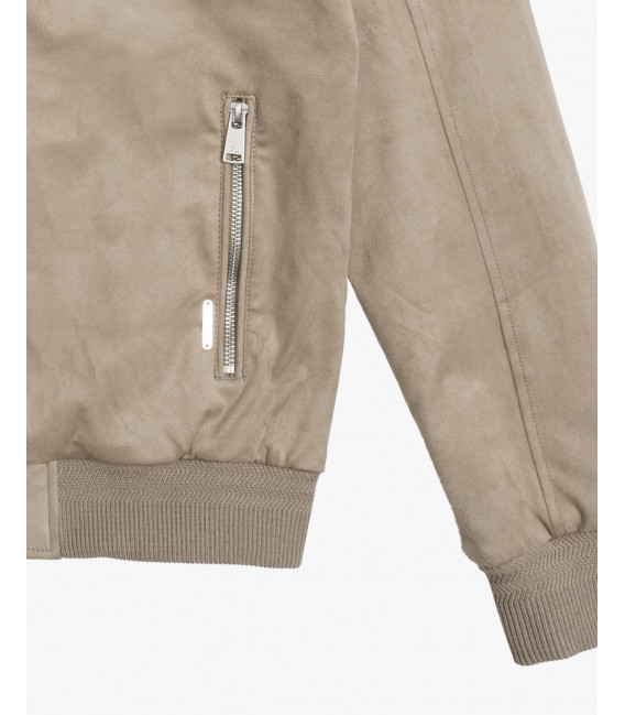 Faux-suede bomber jacket